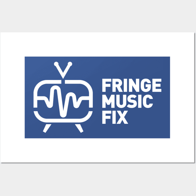 FRINGE MUSIC FIX Retro Logo T-Shirt (White Variant) Wall Art by Sudburied